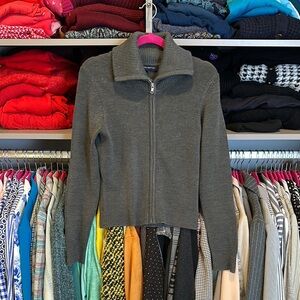French Connection gray full zip long sleeve cardigan size S